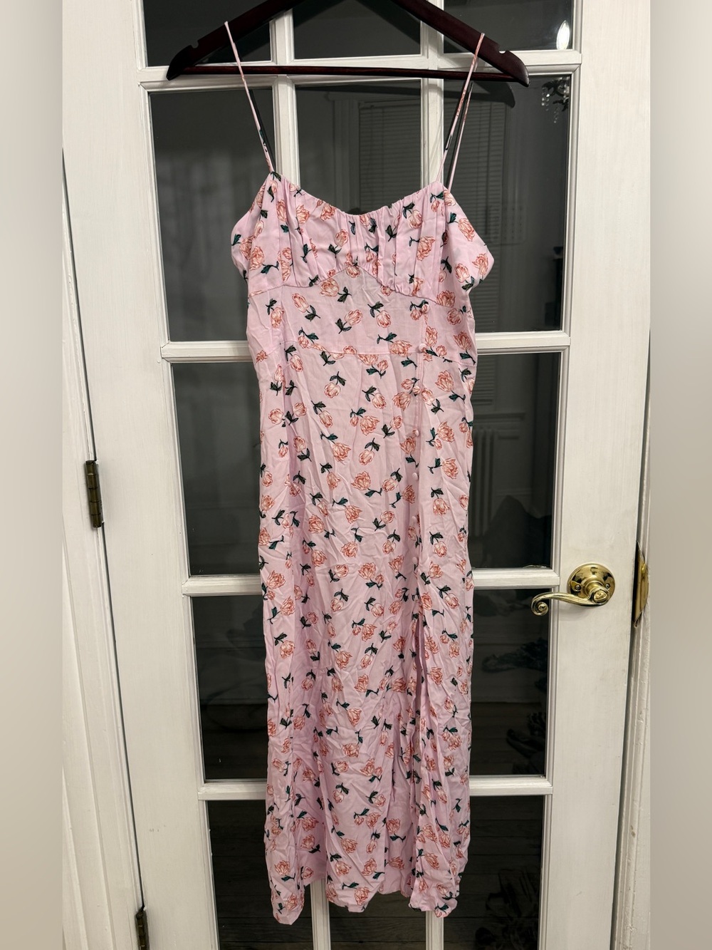 ZARA Women’s Pink Floral Print Sleeveless Midi Dress Size S
